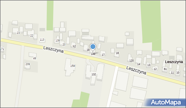Leszczyna, Leszczyna, 149, mapa Leszczyna
