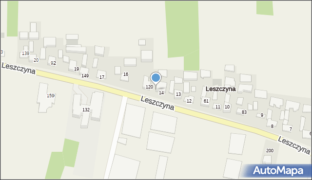 Leszczyna, Leszczyna, 14a, mapa Leszczyna