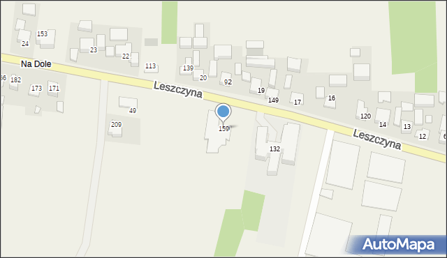 Leszczyna, Leszczyna, 159, mapa Leszczyna