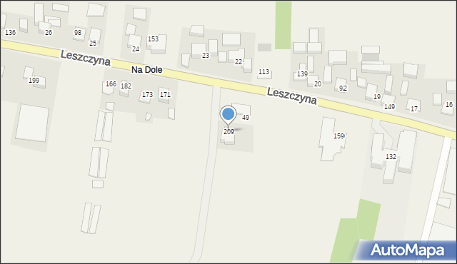 Leszczyna, Leszczyna, 209, mapa Leszczyna