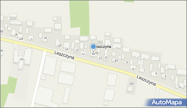 Leszczyna, Leszczyna, 61, mapa Leszczyna