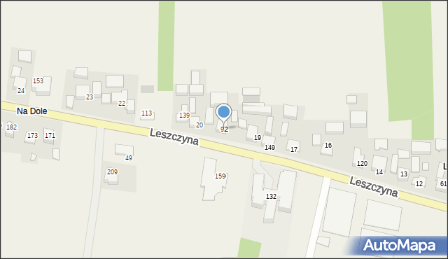 Leszczyna, Leszczyna, 92, mapa Leszczyna