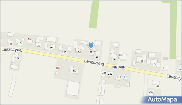 Leszczyna, Leszczyna, 98, mapa Leszczyna