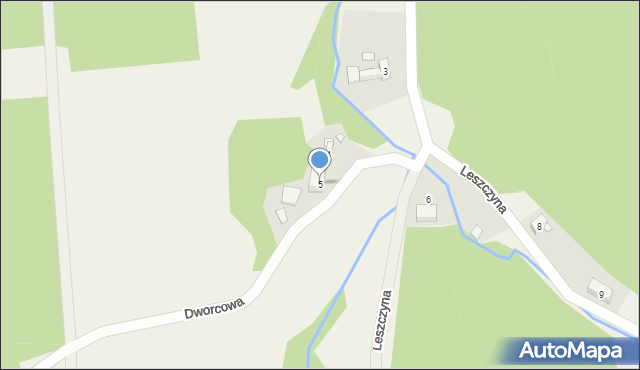 Leszczyna, Leszczyna, 5, mapa Leszczyna