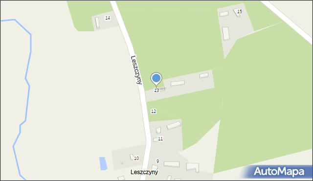 Leszczyny, Leszczyny, 13, mapa Leszczyny