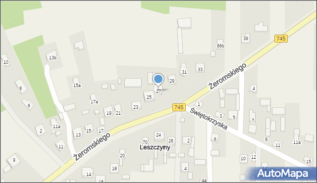 Leszczyny, Leszczyny, 68b, mapa Leszczyny