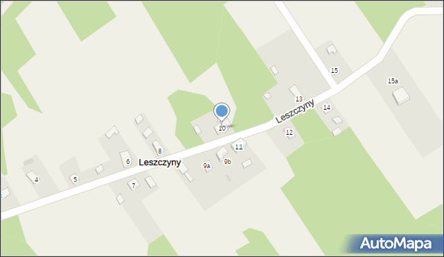 Leszczyny, Leszczyny, 10, mapa Leszczyny