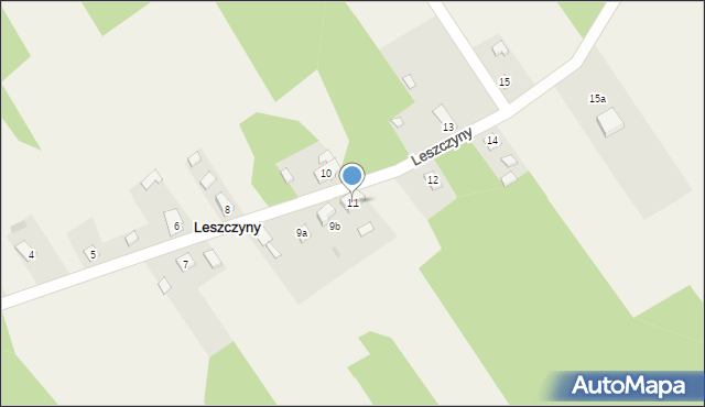 Leszczyny, Leszczyny, 11, mapa Leszczyny