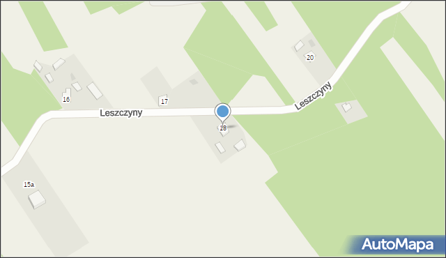 Leszczyny, Leszczyny, 18, mapa Leszczyny