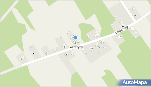 Leszczyny, Leszczyny, 8, mapa Leszczyny