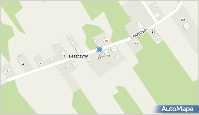 Leszczyny, Leszczyny, 9a, mapa Leszczyny