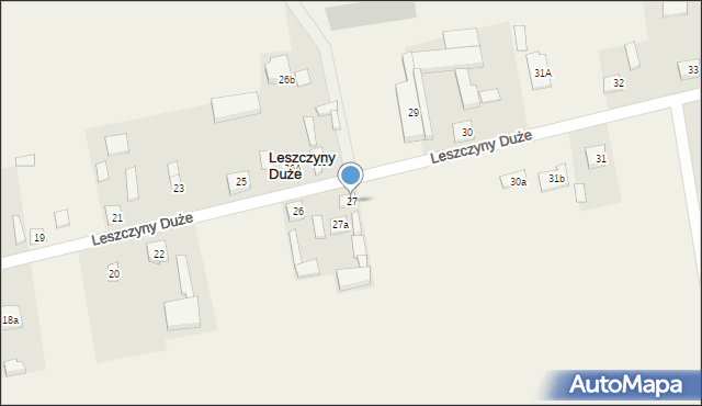 Leszczyny Duże, Leszczyny Duże, 27, mapa Leszczyny Duże