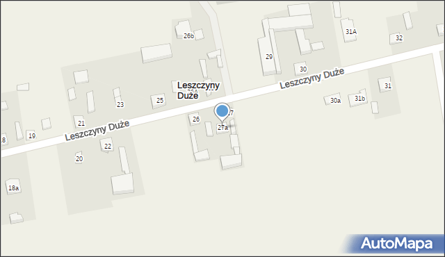 Leszczyny Duże, Leszczyny Duże, 27a, mapa Leszczyny Duże