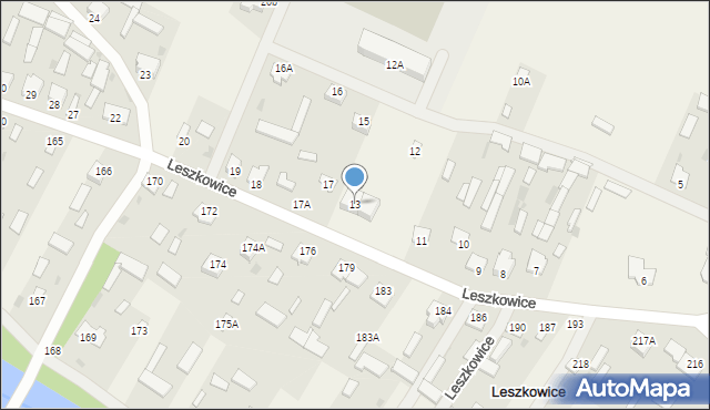 Leszkowice, Leszkowice, 13, mapa Leszkowice