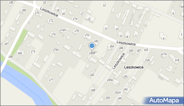 Leszkowice, Leszkowice, 183A, mapa Leszkowice