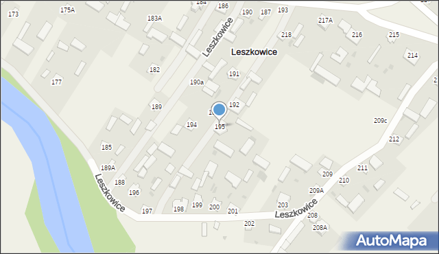 Leszkowice, Leszkowice, 195, mapa Leszkowice