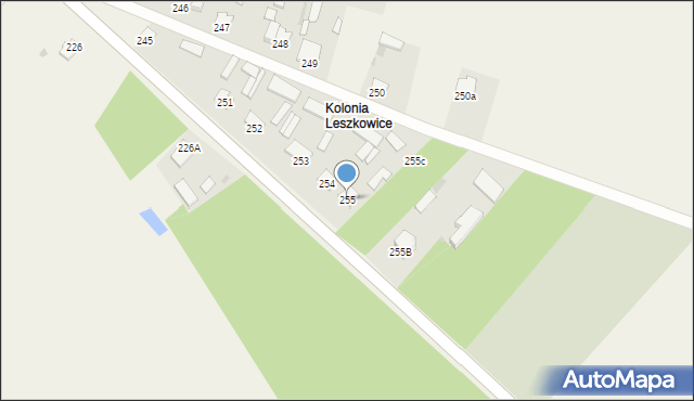 Leszkowice, Leszkowice, 255, mapa Leszkowice