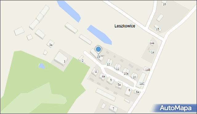 Leszkowice, Leszkowice, 13, mapa Leszkowice