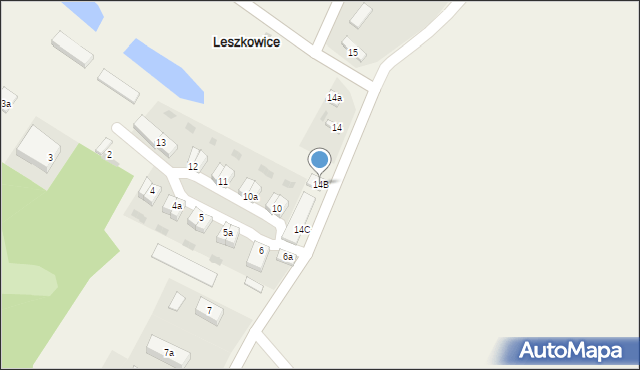 Leszkowice, Leszkowice, 14B, mapa Leszkowice