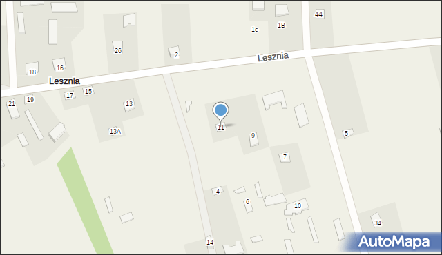 Lesznia, Lesznia, 11, mapa Lesznia