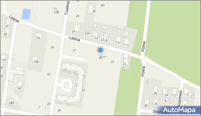 Leszno, Leśna, 25, mapa Leszno