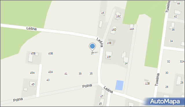 Leszno, Leśna, 37, mapa Leszno