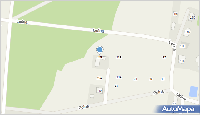 Leszno, Leśna, 45B, mapa Leszno