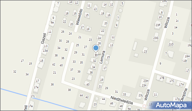 Lesznowola, Lemura, 30, mapa Lesznowola