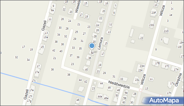 Lesznowola, Lemura, 34, mapa Lesznowola