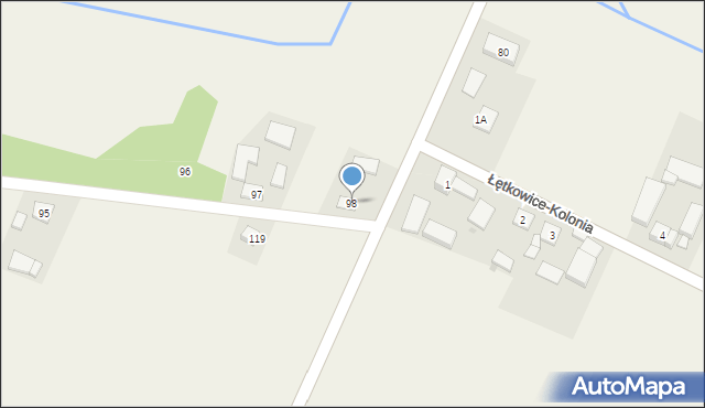 Łętkowice, Łętkowice, 98, mapa Łętkowice