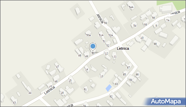 Letnica, Letnica, 50, mapa Letnica