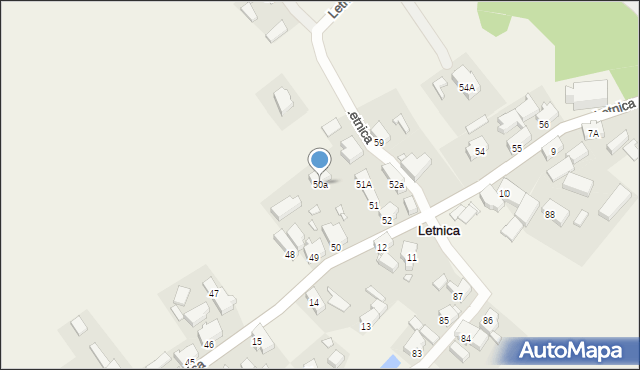 Letnica, Letnica, 50a, mapa Letnica