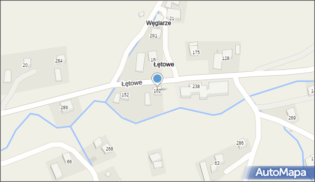 Łętowe, Łętowe, 102, mapa Łętowe