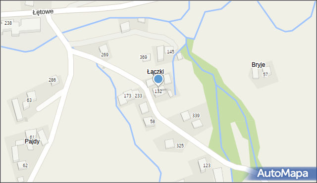 Łętowe, Łętowe, 132, mapa Łętowe