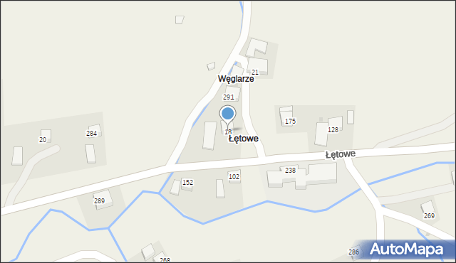 Łętowe, Łętowe, 18, mapa Łętowe