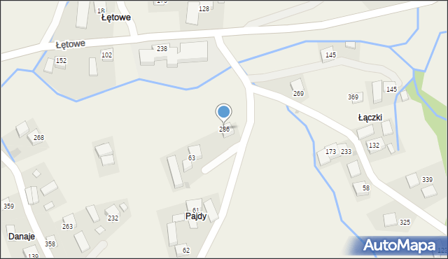 Łętowe, Łętowe, 286, mapa Łętowe