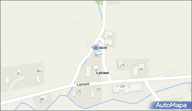 Łętowe, Łętowe, 291, mapa Łętowe