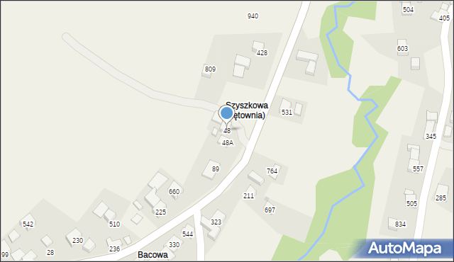 Łętownia, Łętownia, 48, mapa Łętownia