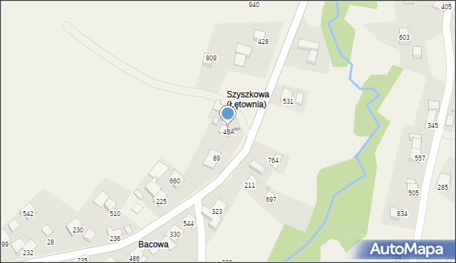 Łętownia, Łętownia, 48A, mapa Łętownia