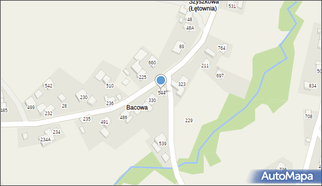 Łętownia, Łętownia, 544, mapa Łętownia