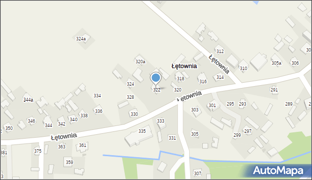 Łętownia, Łętownia, 322, mapa Łętownia