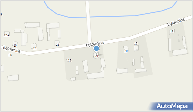 Łętownica, Łętownica, 21, mapa Łętownica