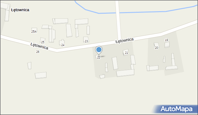 Łętownica, Łętownica, 22, mapa Łętownica