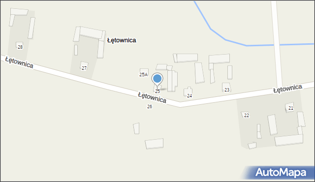 Łętownica, Łętownica, 25, mapa Łętownica