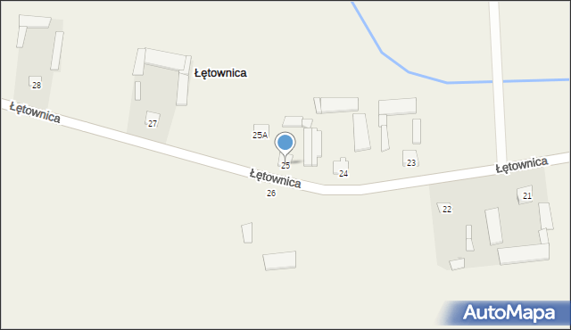 Łętownica, Łętownica, 25, mapa Łętownica