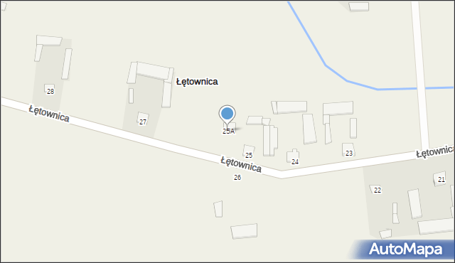 Łętownica, Łętownica, 25A, mapa Łętownica