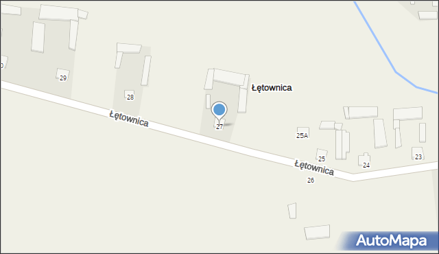 Łętownica, Łętownica, 27, mapa Łętownica