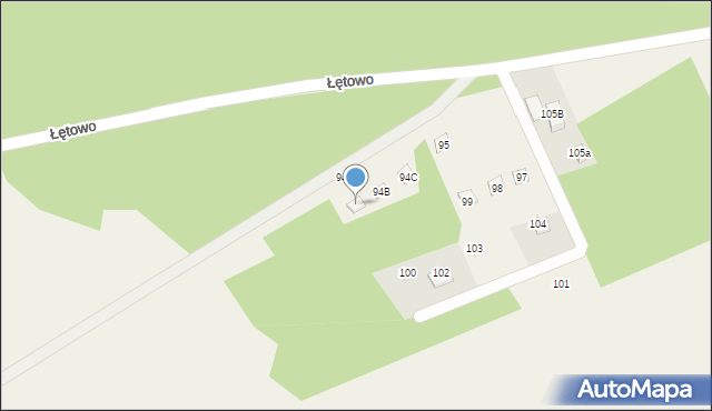 Łętowo, Łętowo, 94A, mapa Łętowo