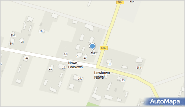 Lewkowo Nowe, Lewkowo Nowe, 20A, mapa Lewkowo Nowe