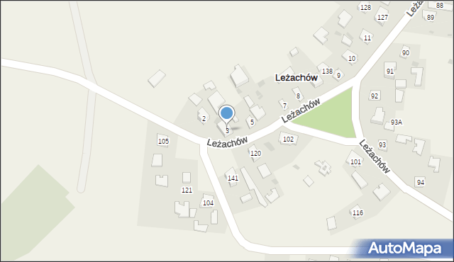 Leżachów, Leżachów, 3, mapa Leżachów